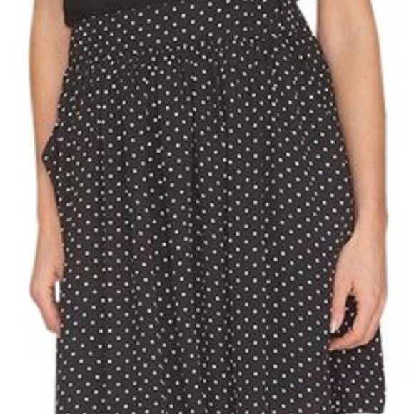 CeCe by Cynthia Steffe Polka Dot Midi Skirt Sz 12 Black & White - Picture 3 of 11